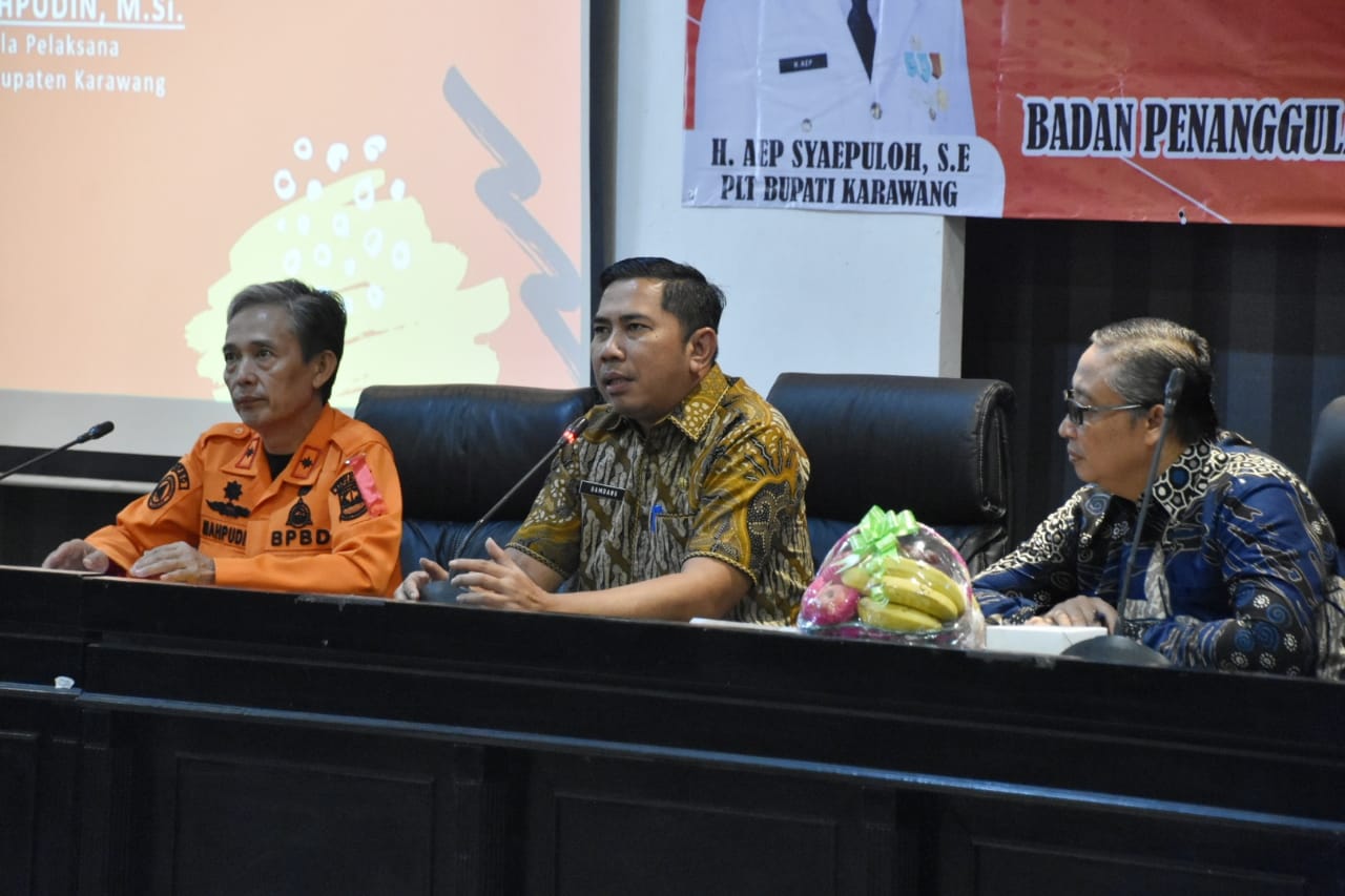 Hadapi Potensi Bencana Hidrometeorologi BPBD Karawang Gelar Rakor